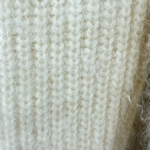 Vintage Cardigan Sweater Size Medium Cream Lambswool Angora Lloyd Williams Soft - Picture 3 of 7